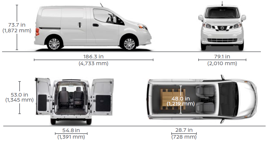 2021 Nissan NV200 Compact Cargo Interior Dimensions: Seating, Cargo Space &  Trunk Size - Photos