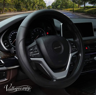 Valleycomfy Microfiber Leather Steering Wheel Cover