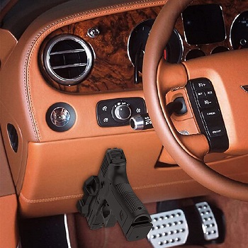 Fast Loaded Magnetic Gun Holster for A Car